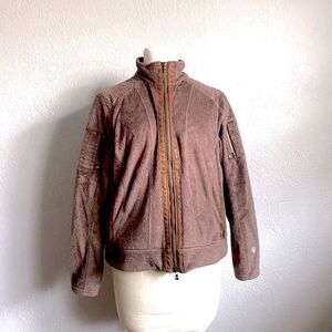 Kuhl Fleece Jacket Women’s Size Large Brown Zip Up Sherpa